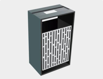Урна для мусора уличная напольная металлическая УП-1 Полоса серый