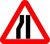 Дорожный знак 1.20.3 "Сужение дороги" треугольник МЫ ПРОИЗВОДИТЕЛИ 